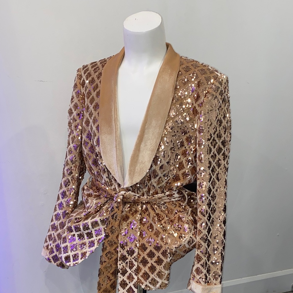 ASOS Rare Unisex Sequin and Suede/Velvet-like Jacket